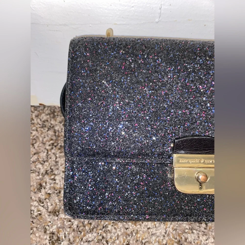 Black glitter Kate spade purse - Picture 3 of 4